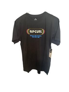 Rip Curl Surf Revival Yo Mumma Short Sleeved T-shirt Black Size 14 / Large NWT